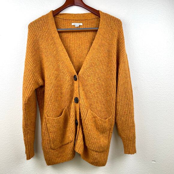 American Eagle Womens Cardigan Sz M Oversized Cobain Indie Hipster Grunge Orange - Picture 1 of 11